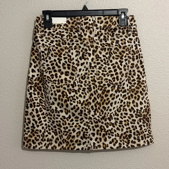 Tommy Bahama Leopard Print Mini Skirt Denim Stretch - Picture 5 of 5